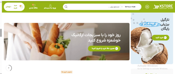 سایت آماده فروشگاه مواد غذایی