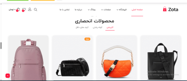 سایت آماده فروشگاه کیف و کفش