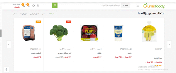 سایت آماده فروشگاهی سبزیجات ومیوه